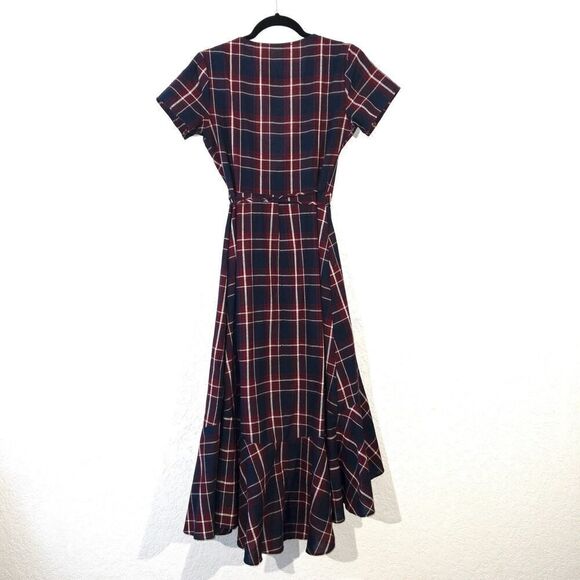 The Impeccable Pig Navy Plaid Wrap Dress Size Small - Picture 9 of 9